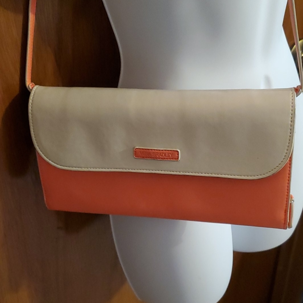 Vera Bradley Flap Clutch - Coral/Off-white - Picture 1 of 8